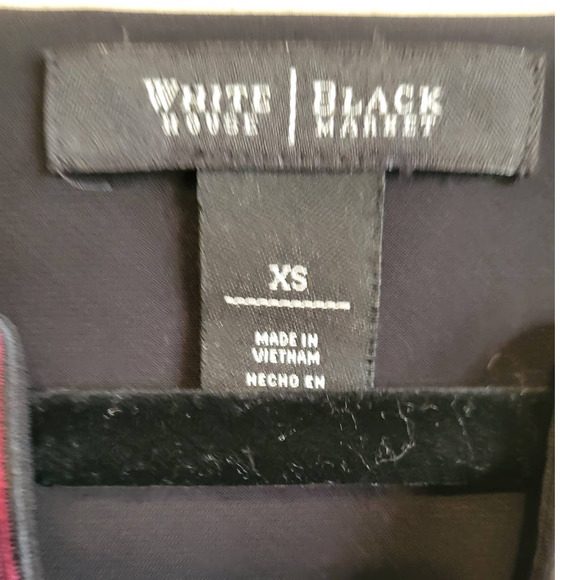 White House Black Market Geometric Sheath Dress Embroidered Trim Extra Small - Picture 5 of 5